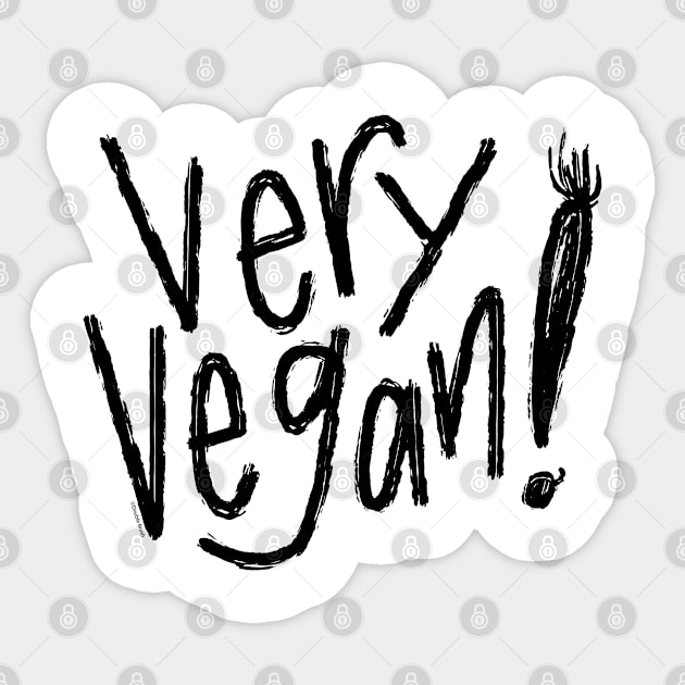 Very Vegan Vegetarian Foodie Hand Lettered Sticker by DoubleBrush